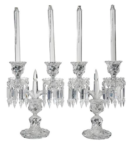 PAIR OF BACCARAT BAMBOUS CRYSTAL