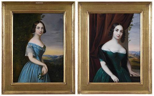 A PAIR OF GERMAN SCHOOL PORTRAITS 19th 374354