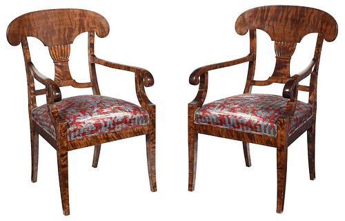 PAIR OF BIEDERMEIER BIRCH OPEN 37435a