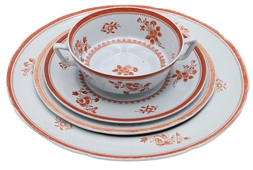 93 PIECE SPODE RED GLOUCESTER DINNERWARE 3743c7