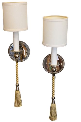 PAIR OF SILVERED CANDLESTICK WALL 3743d9