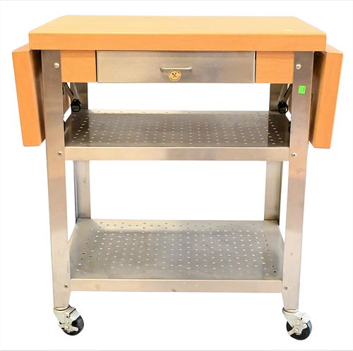 ROLLING STAINLESS BUTCHER BLOCK 37440e