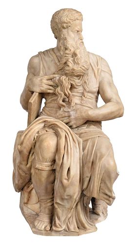 ALABASTER SCULPTURE OF MOSES AFTER 37441d