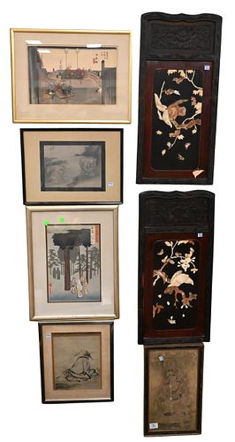 EIGHT PIECE ASIAN ART GROUPINGEight 374422