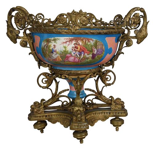 SEVRES STYLE PORCELAIN CENTERPIECE WITH