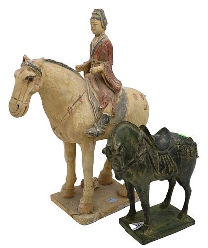 TWO TANG DYNASTY STYLE HORSESTwo