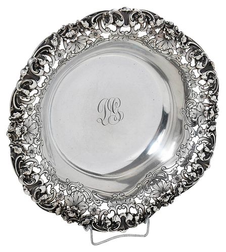 GORHAM STERLING BOWL WITH OPENWORK BORDERround