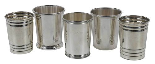 THREE STERLING MINT JULEP AND TWO