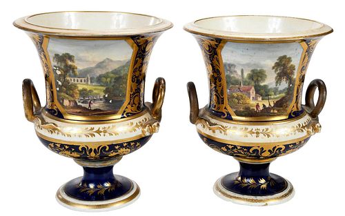 PAIR OF HAND PAINTED ROYAL CROWN