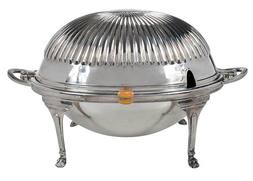 ENGLISH SILVER PLATE DOME TOP SERVER20th 37450f