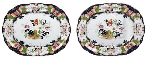 TWO IMARI PATTERN IRONSTONE PLATTERSBritish,