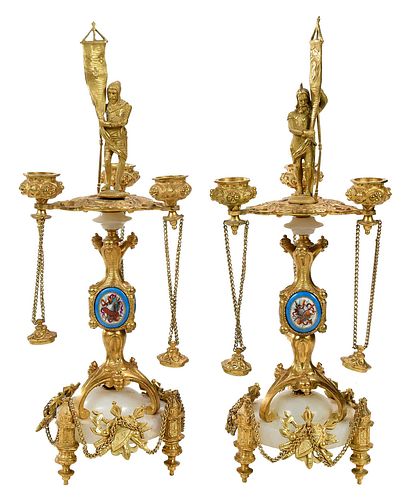 PAIR OF FRENCH GILT BRONZE AND