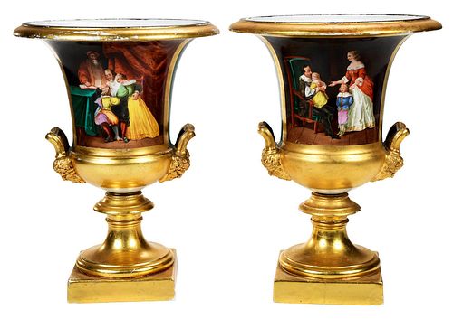 PAIR OF GILT DECORATED PORCELAIN 37460a