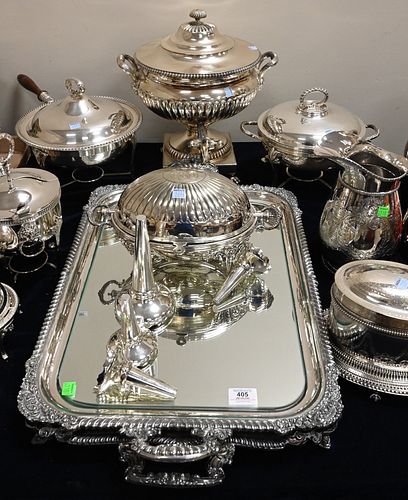 10 PIECE GROUP OF SILVER PLATE10 374628