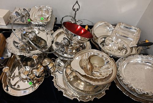 LARGE GROUP OF SILVER PLATELarge