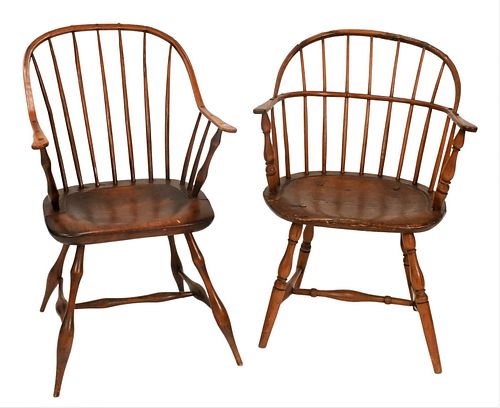 TWO AMERICAN WINDSOR ARMCHAIRS,Two
