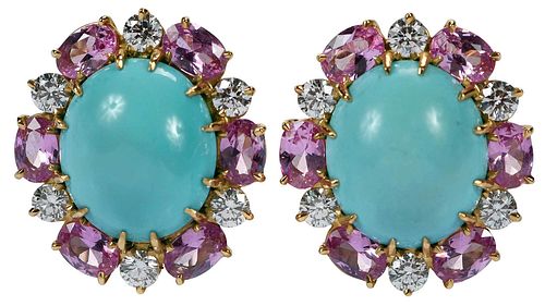 A LA PAGODE 18KT. TURQUOISE PINK