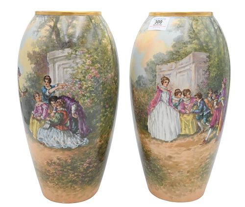 PAIR OF HAND PAINTED LIMOGES FRANCE 37477c