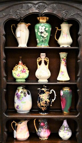 12 PIECE LOT OF HAND PAINTED PORCELAIN12 374799