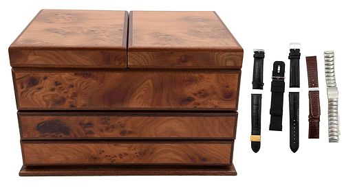 WOOD WATCH BOX WITH ASSORTED BANDSbox 3747e9