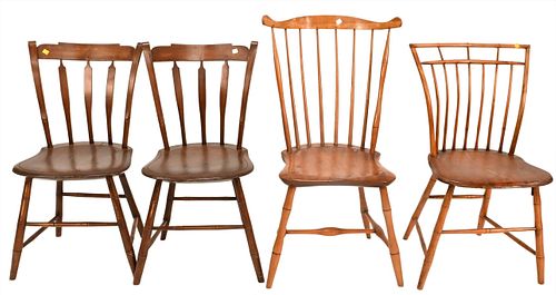 FOUR WINDSOR CHAIRSFour Windsor Chairs,