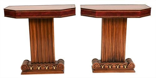 PAIR OF MAHOGANY PIER TABLESPair