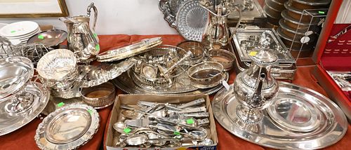 LARGE LOT OF SILVER PLATELarge