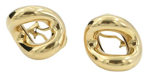 18KT. EARCLIPStwisted loop design,