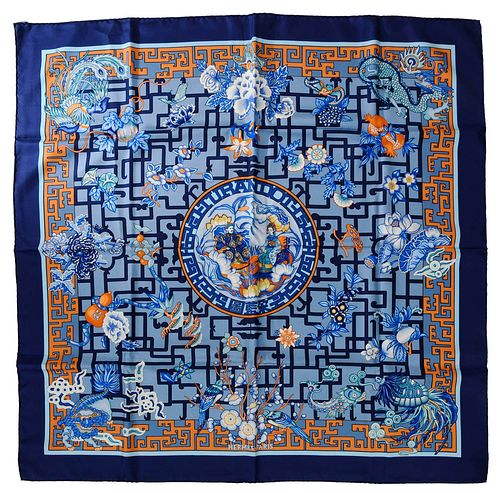 HERMES TURANDOT SILK SCARFdark