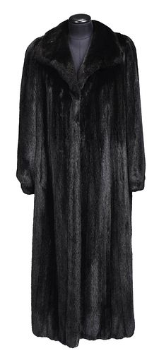 FULL LENGTH BLACK MINK FUR COATshawl