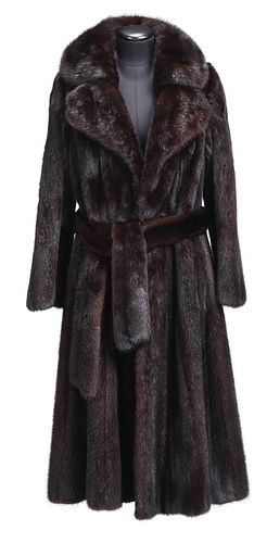 FULL LENGTH DARK BROWN MINK FUR 3748a1