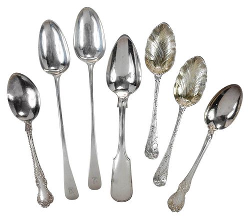 SEVEN PIECES ASSORTED SILVER FLATWAREincluding 3748da