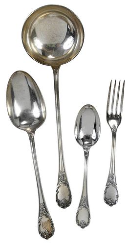 CHRISTOFLE MARLY SILVER PLATE FLATWARE,