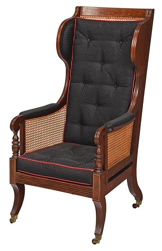 RARE AMERICAN CLASSICAL CANED MAHOGANY 37493c