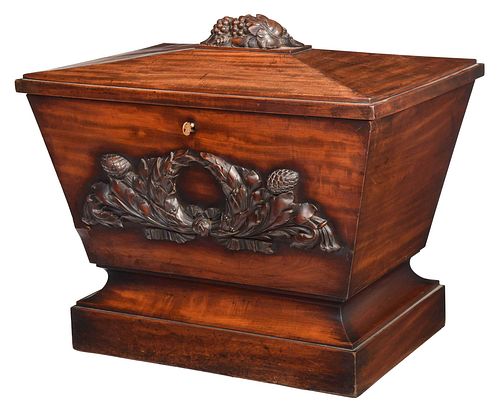 CLASSICAL CARVED MAHOGANY SARCOPHAGUS 374942
