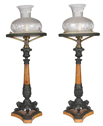 PAIR CLASSICAL BRONZED AND FAUX 374962