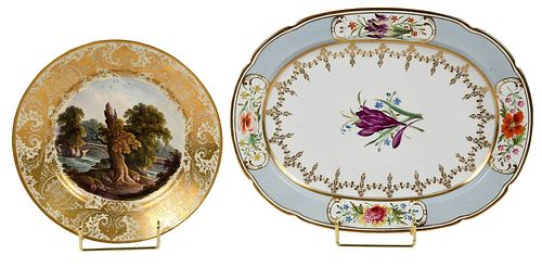 TWO BRITISH PORCELAIN DISHES19th