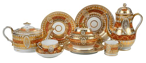 BRITISH PORCELAIN AND GILT TEA SERVICEpossibly