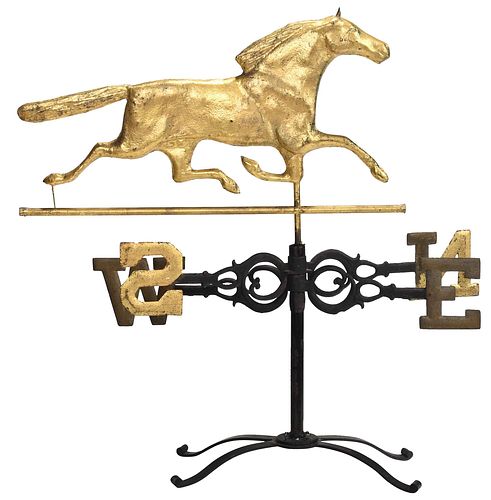 WROUGHT IRON AND COPPER HORSE WEATHERVANE19th 20th 3749fa
