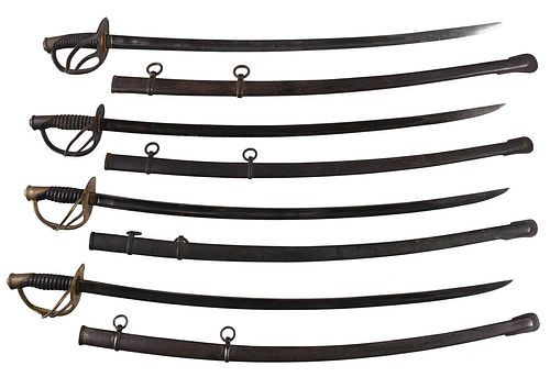 FOUR CIVIL WAR CAVALRY SABERSeach