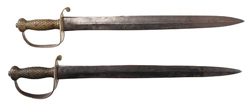 PAIR AMES MODEL 1842 NAVAL CUTLASS