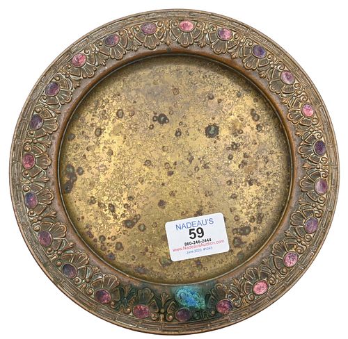 TIFFANY & CO. BRONZE AND ENAMELED PLATETiffany