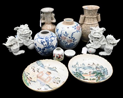 10 PIECE CHINESE CERAMIC AND PORCELAIN