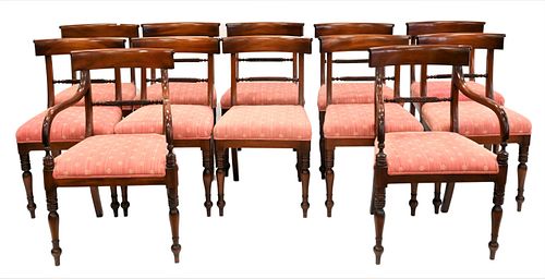 SET OF 12 SHERATON STYLE MAHOGANY