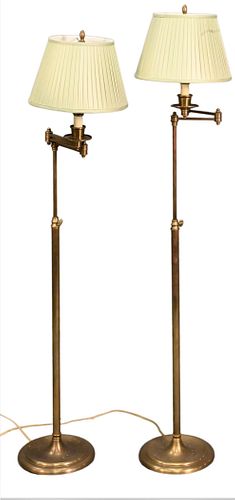 A PAIR OF BRASS ARTICULATING FLOOR 374af1