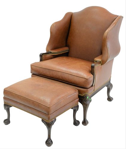 C R LAINE LEATHER WING CHAIR AND 374b0e