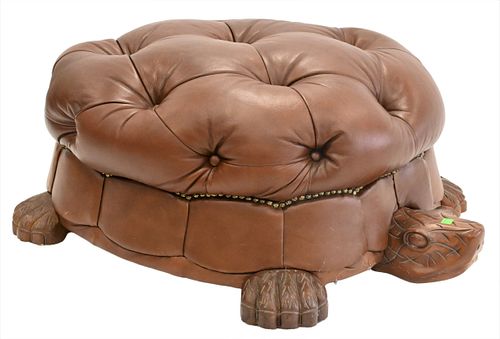 TUFTED LEATHER UPHOLSTERED AND