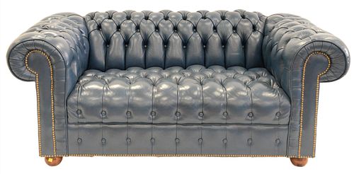 BLUE LEATHER CHESTERFIELD TUFTED 374b13