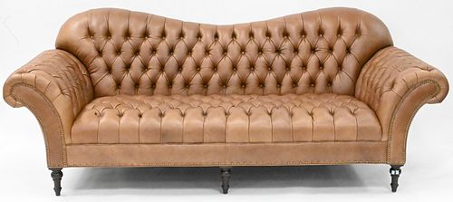LEATHER UPHOLSTERED CHESTERFIELD