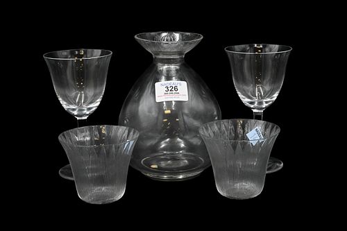 FIVE PIECE LALIQUE GLASS GROUPINGFive 374b4f